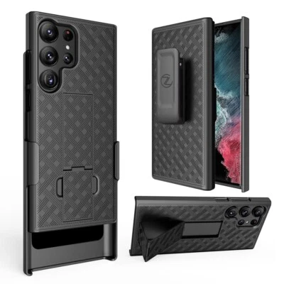 Funda negra delgada fuerte con clip para cinturón para Samsung Galaxy S23, S23 ULTRA 5G Foto 1 de 3