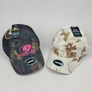 NWT Ladies Hats Realtree Mossy Oak Hot Pink Xtra Snow White Camo Mesh Strapback - Picture 1 of 24
