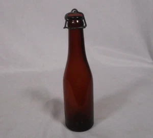 Botella de cerveza ámbar a presión de alambre vintage - Imagen 1 de 7