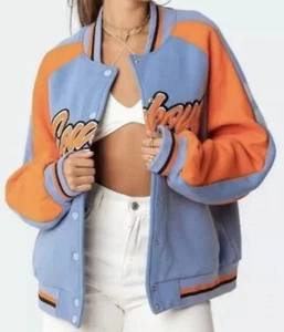 Editked Cowboys 80 Oversized Bomber Snap Jacket Pockets Sz S - Picture 1 of 9