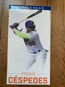 BOBBLEHEAD SGA YOENIS CESPEDES NEW YORK METS 2017 nuevo en caja bobble de béisbol nuevo en caja - Imagen 1 de 1