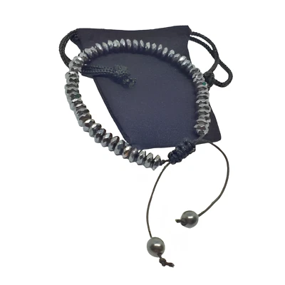 Hämatit Luxuriös Multi Cut Perlen Armband Echt Edelstein Geschenk Verstellbar... - Bild 1 von 4