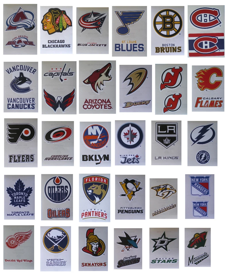 NHL Hockey Decal Stickers 2 Stickers per card 1" to 2" - Image 1 of 1