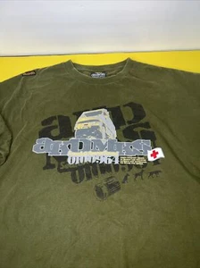 Akademiks Vintage 90s Graphic T-Shirt Mens size XXXL Green Search And Rescue - Picture 1 of 6