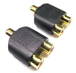 From OZ Quality 2PC 2 RCA Female to 1 RCA Female Stereo Audio Adaptor Connector - Bild 1 von 4