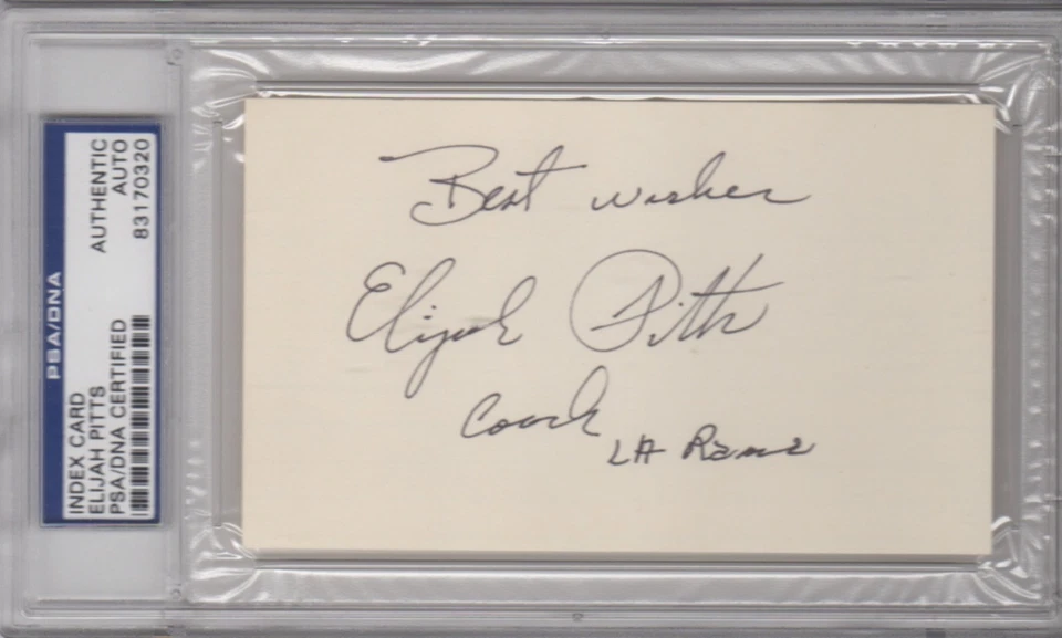 Elijah Pitts Signed AUTOGRAPH Index Card PSA DNA - Image 1 of 1