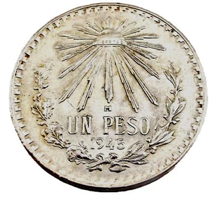 1945 - M Eagle Liberty Gorra Grande - Moneda México Peso de Plata ~#6640 - Imagen 1 de 3