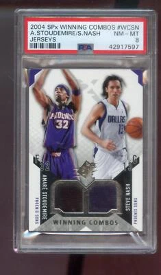 2004-05 SPx Winning Combos Jersey Steve Nash Amare Stoudemire Game-Used PSA 8 - Image 1 of 2