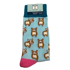 Adorable Women’s Corgi Puppy Dog Print Socks Size 9-11 - Picture 1 of 2