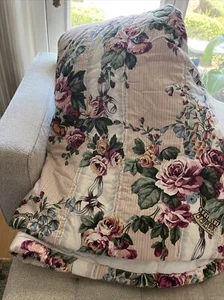 Vintage/ Nettle Creek King Oversized Quilted Bedspread "Yangtze Garden" Floral  - Picture 1 of 15