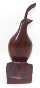 Vintage Mid Century Hand Carved Art Ebony Iron Wood Quail Sculpture Rustic Bird - Picture 1 of 8