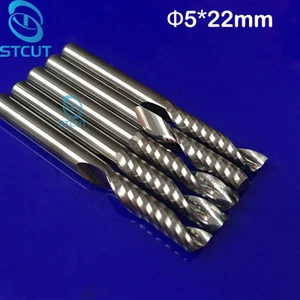 5 brocas de enrutador CNC en espiral de fresado extremo de carburo 5 mm x 22 mm - Imagen 1 de 1