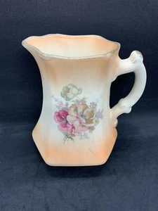 Mayfayre Staffordshire England Pottery Decorative Jug in Peach Blush Gold Trim - Picture 1 of 7