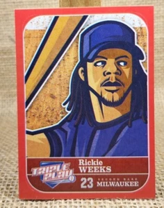2012 Panini Triple Play Rickie Weeks Sticker Baseball Card #27 Brewers A1 - Picture 1 of 2