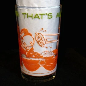 Vintage 1974 Warner Looney Tunes Welches 8 Unzen Trinkglas That's All Folks  - Bild 1 von 8