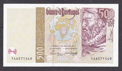 [UNC] 1997 Portugal 500 Escudos P-187a 14A571549 [013-1] - Image 1 of 2