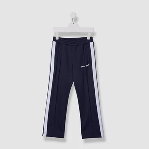 $295 Palm Angels Unisex Kid's Navy Blue Logo Print Track Pants Size 6 - Picture 1 of 5
