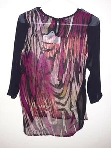 Angie kleine Größe Damenbluse mehrfarbig transparent - Bild 1 von 5