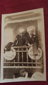 MARINA Pre WW2 Oriente Happy marineros con licencia Philippians foto postal Doughboy - Imagen 1 de 12
