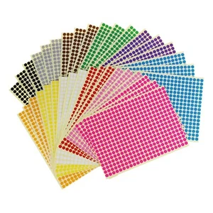Sticky Color Coding Labels Removable Small Circle Dot Stickers for Classroom ... - Picture 1 of 5