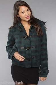 NUEVO ABRIGO CHAQUETA ABRIGO CON CAPUCHA NIXON DAMAS M Stella Azul Verde - Imagen 1 de 4