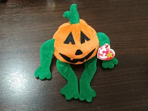 TY 1998 Original Beanie Baby Pumkin the Halloween Jack-o-lantern RARO RETIRADO  - Imagen 1 de 9