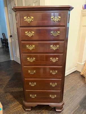 Ethan Allen Georgian Court Collection Solid Cherry Lingerie Chest Vintage - Image 1 of 4