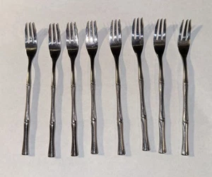 8 Pc TOWLE SUPREME CUTLERY JAPAN BAMBOO 5-3/4" COCKTAIL SEAFOOD FORK SET - Picture 1 of 5