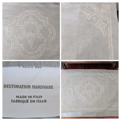 Pair King Pillow Shams Restoration Hardware Italian Baroque Medallion King Italy - Image 1 of 4