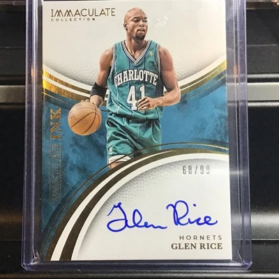2024-25 Panini Immaculate Collection Glen Rice INK Autograph Auto 26/99 Hornets - Image 1 of 2