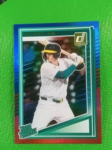 2025 Panini Donruss Nick Kurtz SP Rated Prospect Holo ROSSO E BLU #154 Oakland⚾ - Foto 1 di 7
