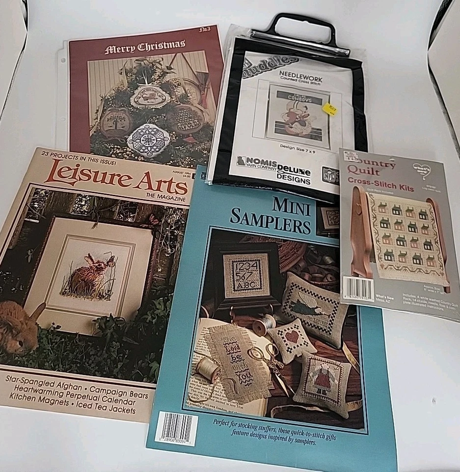 Vintage Cross Stitch Patterns Lot Of 5 - Image 1 of 4