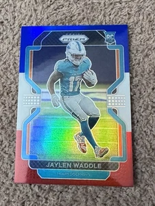 2021 Panini Prizm - Rookie Jaylen Waddle #338 Red White & Blue Prizm (RC) - Picture 1 of 2