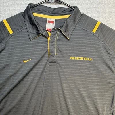 Nike Missouri Tigers Mizzou Polo Shirt Mens Nike Large Black Gold Short Sleeve - Image 1 of 4