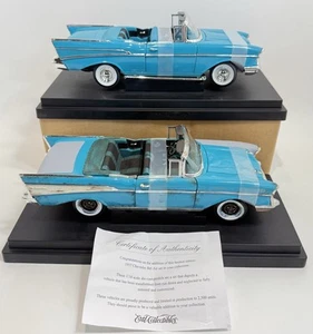 Set scala 1:18 ERTL 1957 Chevrolet Bel Air restaurato e non restaurato con certificato di autenticità WP183 - Foto 1 di 16