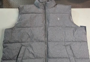 NWT U.S. Polo ASSN. Men's Sz 3X Gray Puffer Vest - Picture 1 of 10