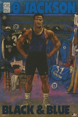 Póster de Costacos de 1980 negro y azul No Jackson en letrero de metal 12x8 pulgadas/limitado Foto 1 de 4