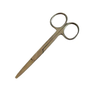 Surgical Scissors, 4-1/2", Straight, Blunt/Sharp, Polished Stainless Steel - Picture 1 of 4