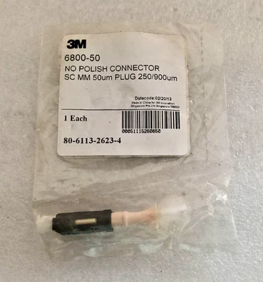 LOT OF 4 3M 6800-50 NO POLISH CONNECTOR SC MM 50um PLUG 250/900um *NEW* - Image 1 of 3