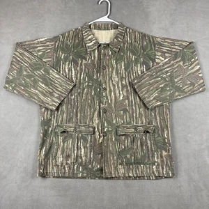 Vintage Real Tree Jacket Mens 2XL Camo Button Down Military Hunting Shirt Jacket - Picture 1 of 12