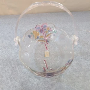 Mikasa Celebrations Holiday Bells farbiges Glas oval Korb Weihnachten Griff - Bild 1 von 10