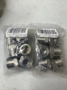 12-teiliges Set 3/4 Zoll m x 1/4 Zoll F NPT ROHRGEWINDE SECHSKANT REDUZIERBUCHSE Edelstahl - Bild 1 von 2