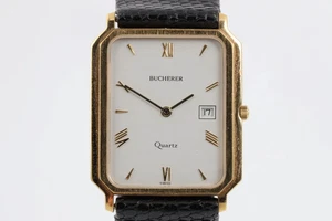 Bucherer Swiss Quartz 256.502 Gold Plated 34mm Men's Watch - Picture 1 of 6