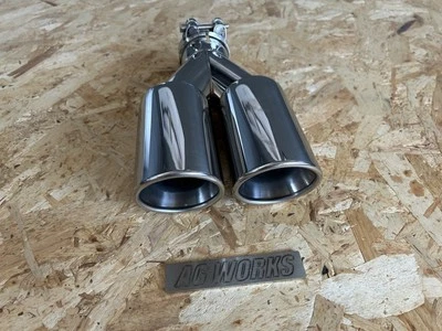 Terminale di scarico doppio diametro 76 mm con bordatura Cromata - AG Works - Immagine 1 di 4