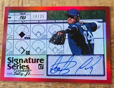 Donruss RC 2019 automático Fernando Tatis Jr lámina roja SSP ROOKIE #'d/25 Foto 1 de 4