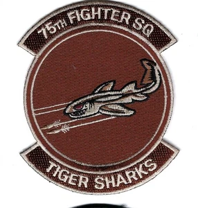 PATCH USAF 75TH FS FIGHTER SQ DESERT TIGER SHARKS SUBD FS2-26 - Bild 1 von 1