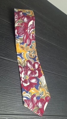 Corbata vintage Cambridge Classics Mervyns para hombre seda floral EE. UU. multicolor Foto 1 de 4