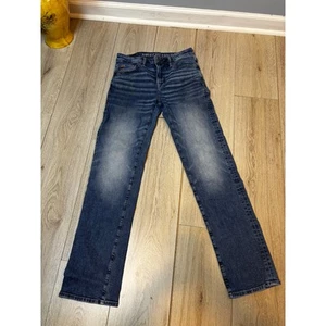 American Eagle AE Airflex Dark wash Whiskering Straight Leg Jeans 30 x 34 - Picture 1 of 7