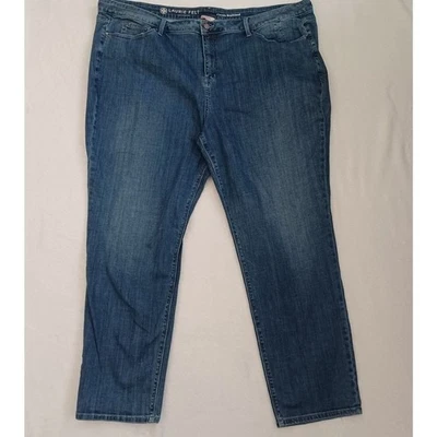 Jeans Laurie Fieltro Boyfriend Talla Grande 26W Regular Clásico Pierna Recta Azul Elástico Foto 1 de 4