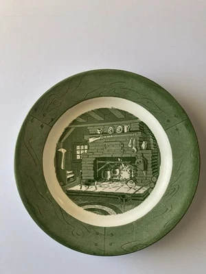 Vintage Colonial Homestead Green By Royal Dinner Plate - Image 1 of 4